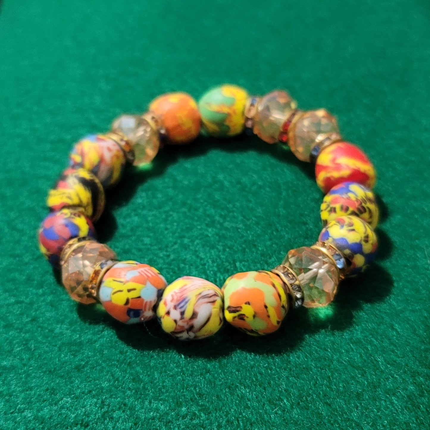 West African Ghanaian Handmade Custom Beaded Colorful Bracelet