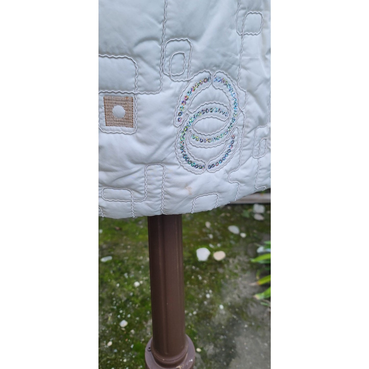 Funwear Factory Quilted Hooded Puffer Jacket w/Sequin Accents