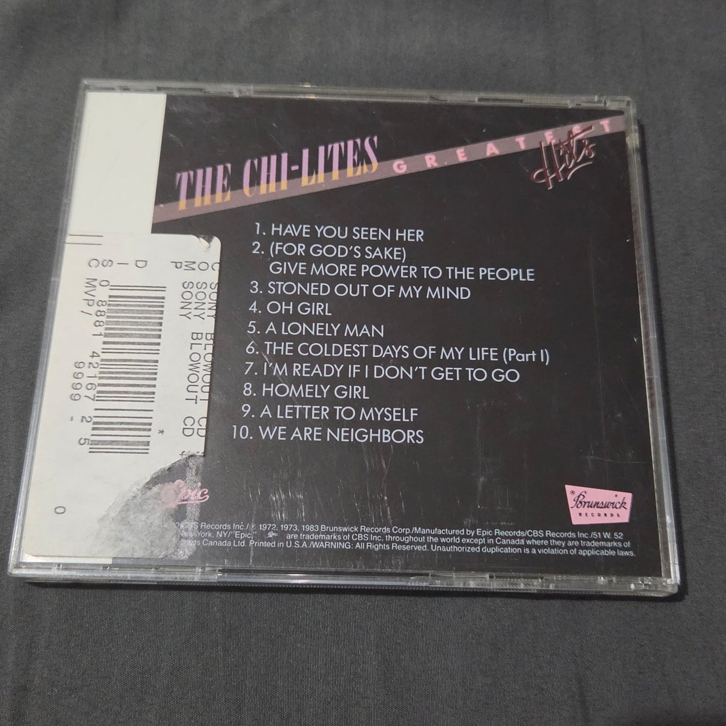 Vtg 1983 The Chi-lites GREATEST HITS CD