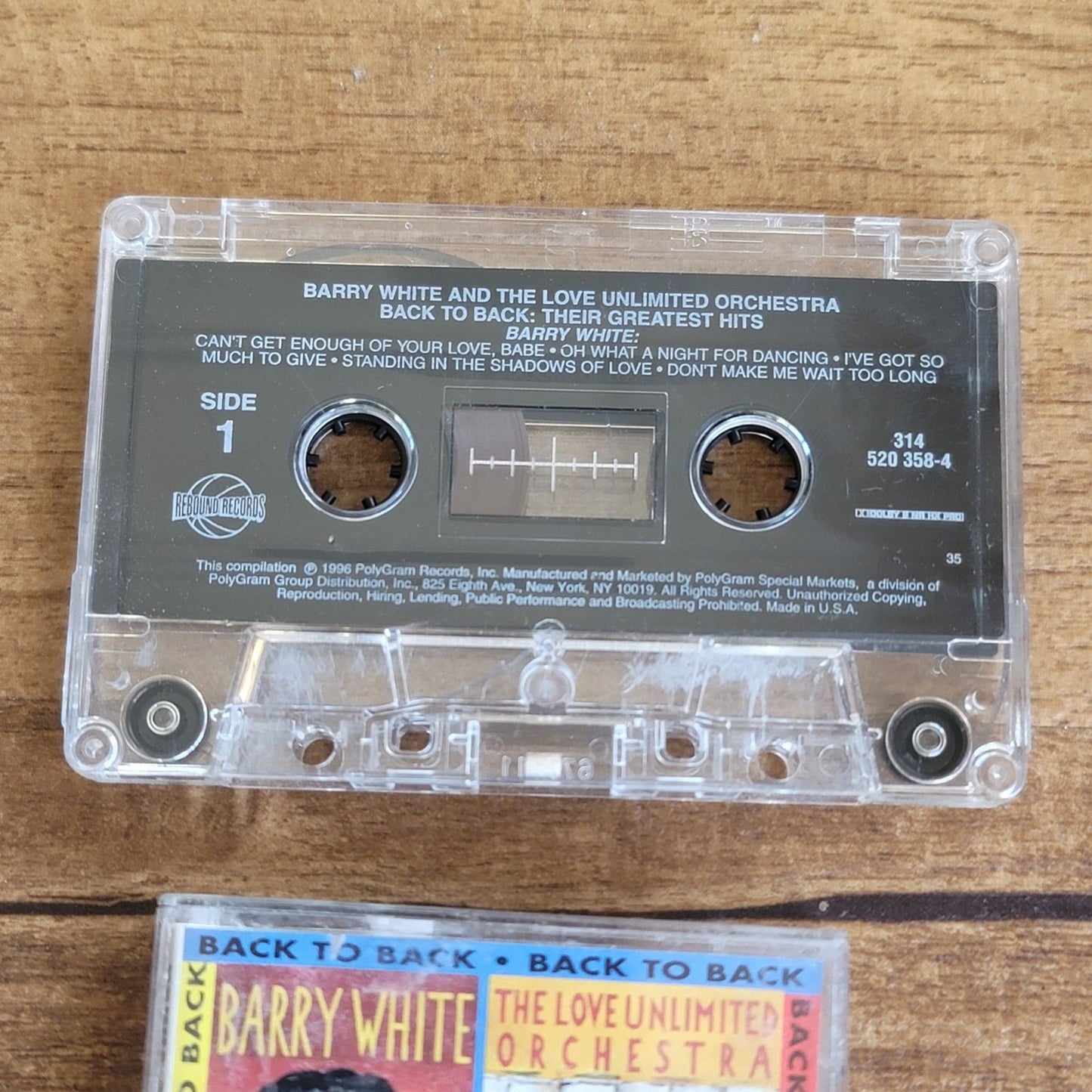 Vtg 1996 Barry White/ The Love Unlimited Orchestra Greatest Hits Cassette Tape
