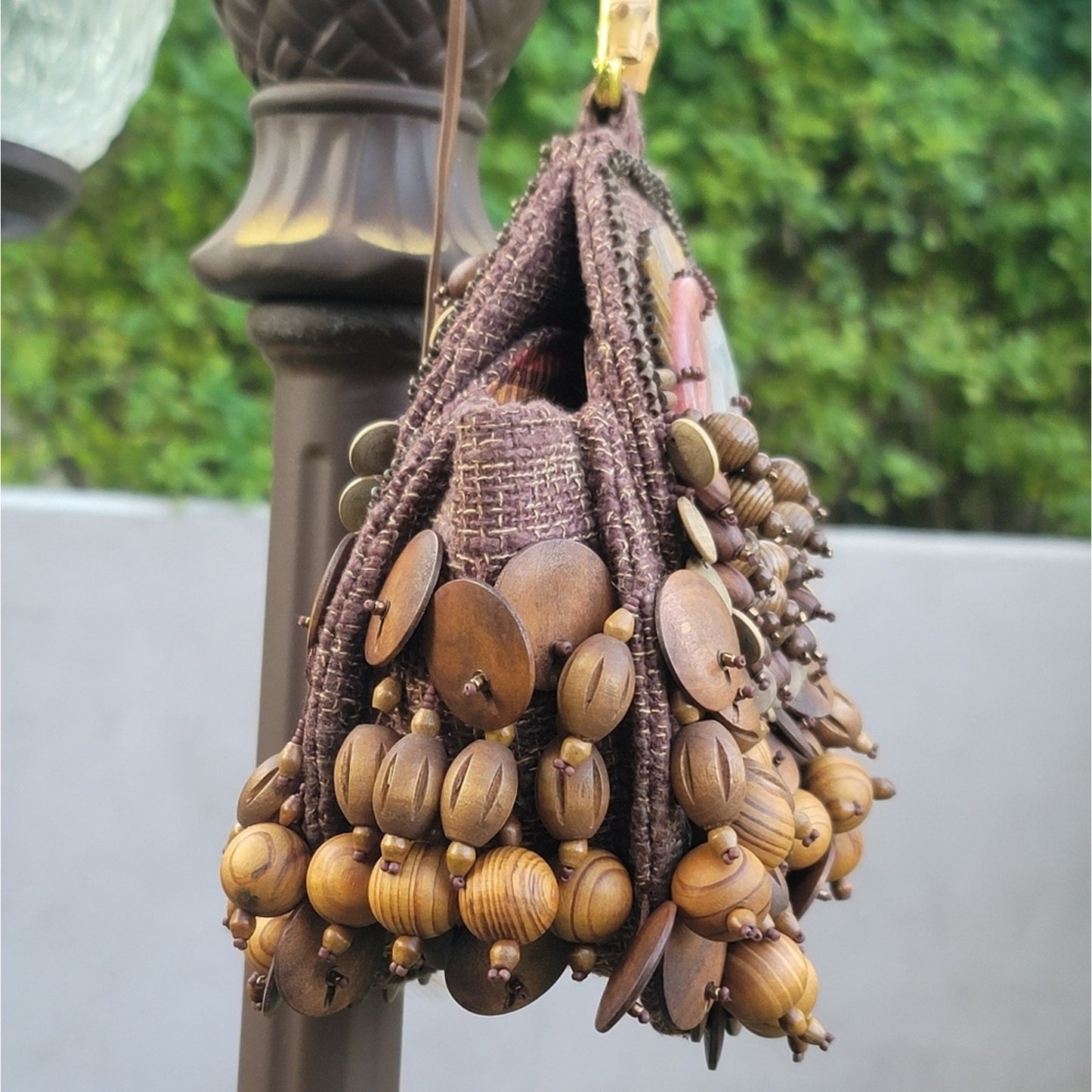 Vtg Mary Frances Embellished Beaded Wristlet Purse Bag