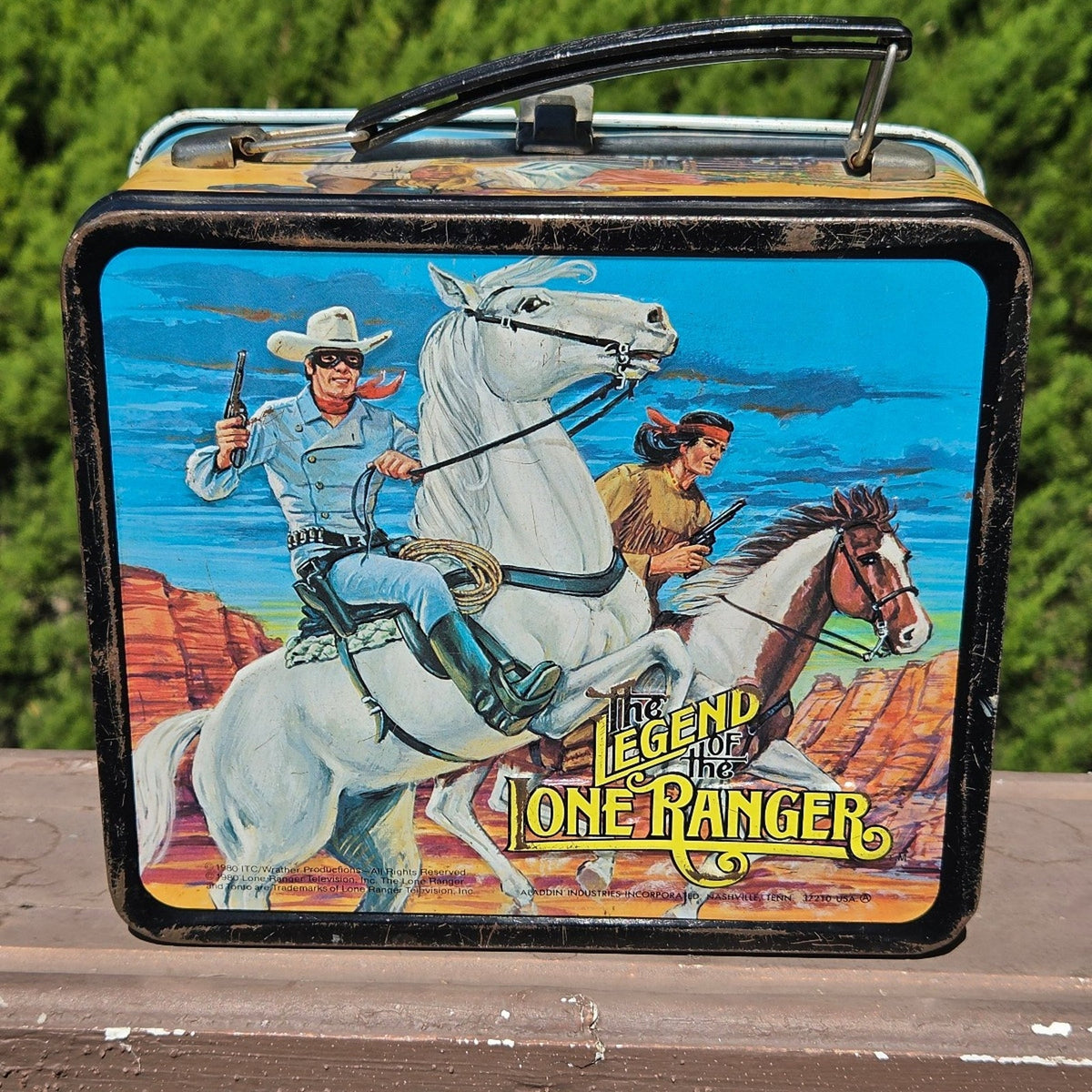 Vtg 1980 Aladdin The Legend Of The Lone Ranger Metal Lunch Box