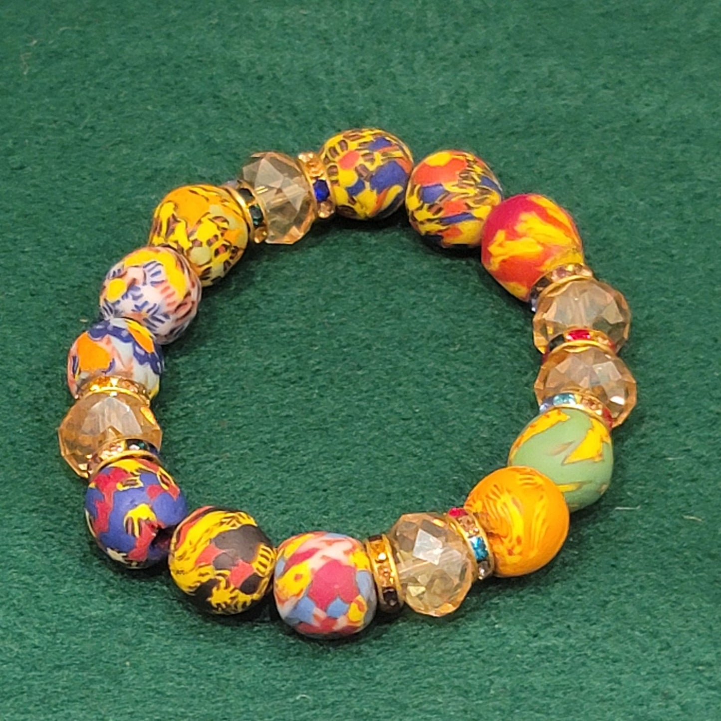 West African Ghanaian Handmade Custom Beaded Colorful Bracelet