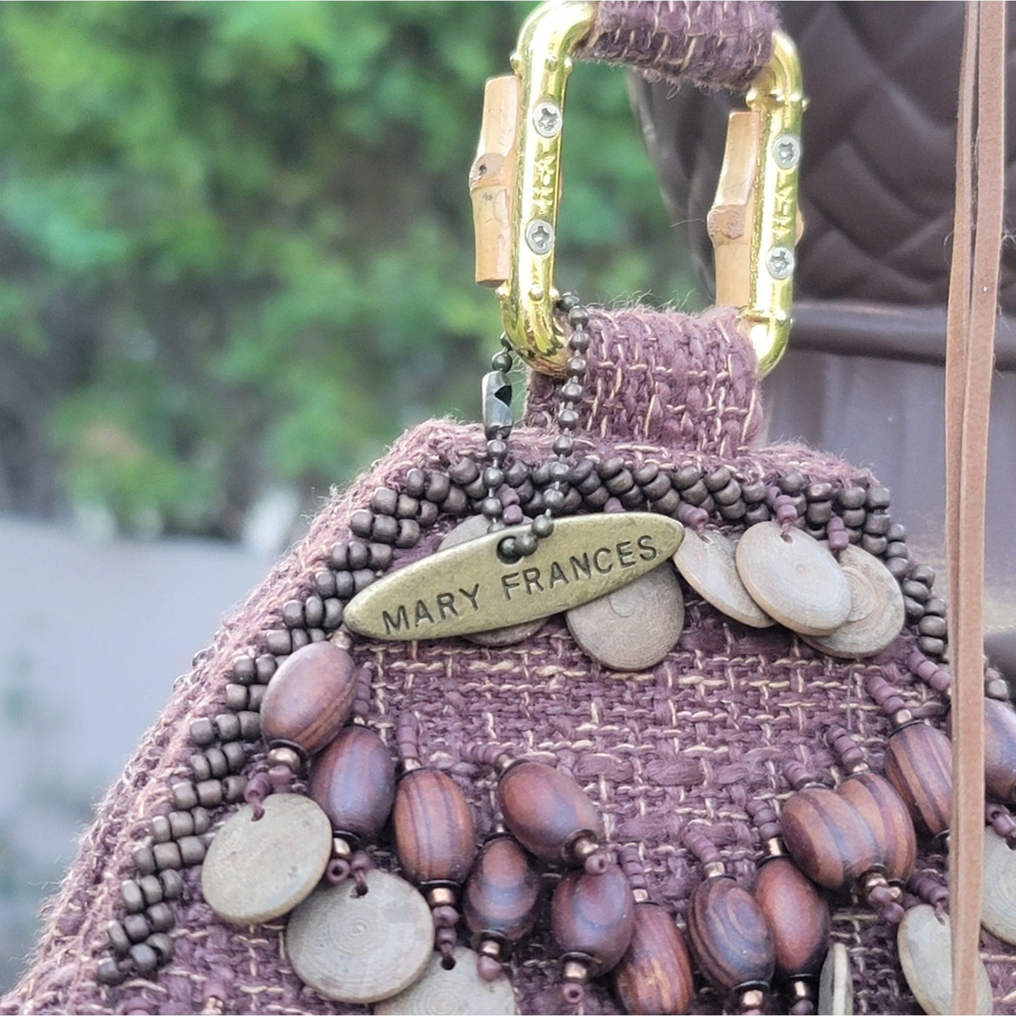 Vtg Mary Frances Embellished Beaded Wristlet Purse Bag