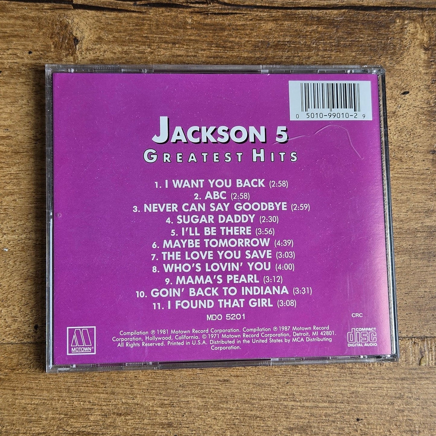 Vtg 1987 JACKSON 5 GREATEST HITS CD MICHAEL JACKSON MOTOWN RECORDS OG PRESS