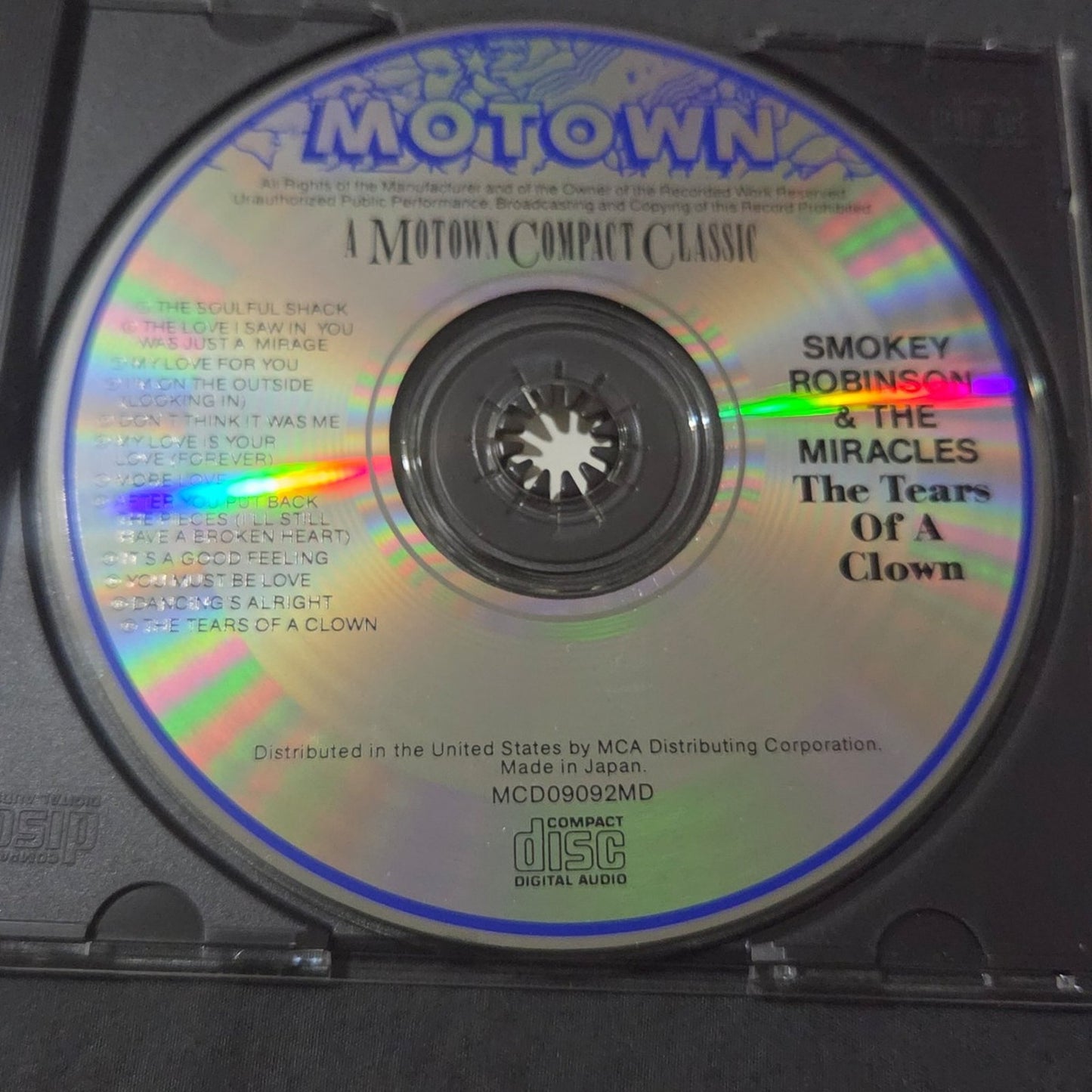 Vtg 1986 Smokey Robinson & The Miracles THE TEARS OF A CLOWN CD (JAPAN IMPORT)