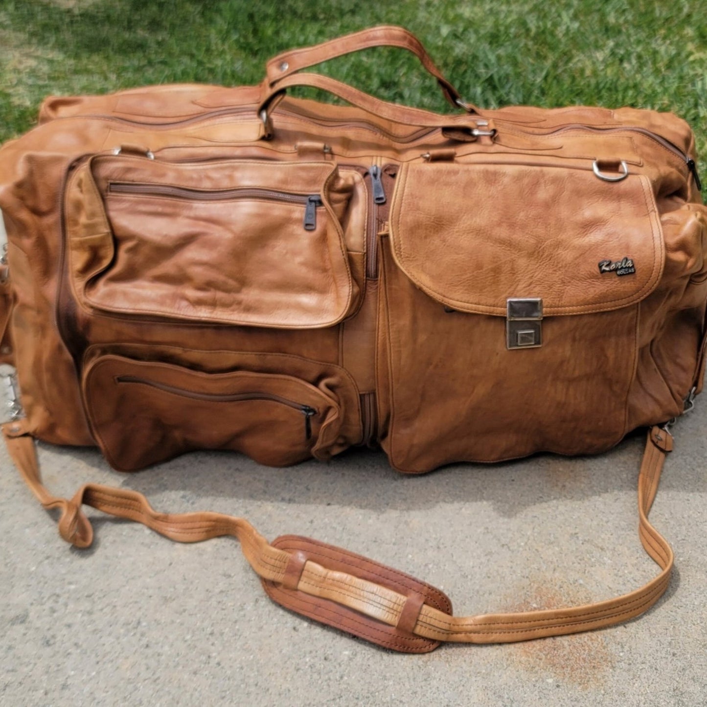 Vtg Karla Bolsas Suede Duffle Crossbody Bag Combo