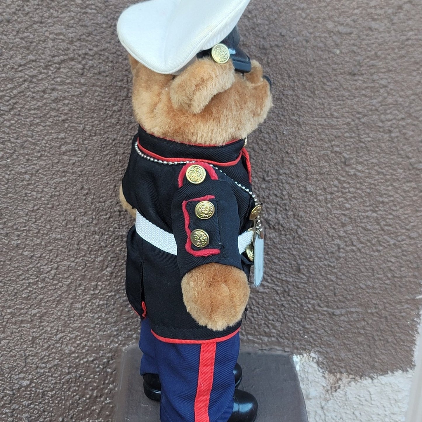 Vtg 12" Marines Corps Uniform Dress Teddy Bear Doll