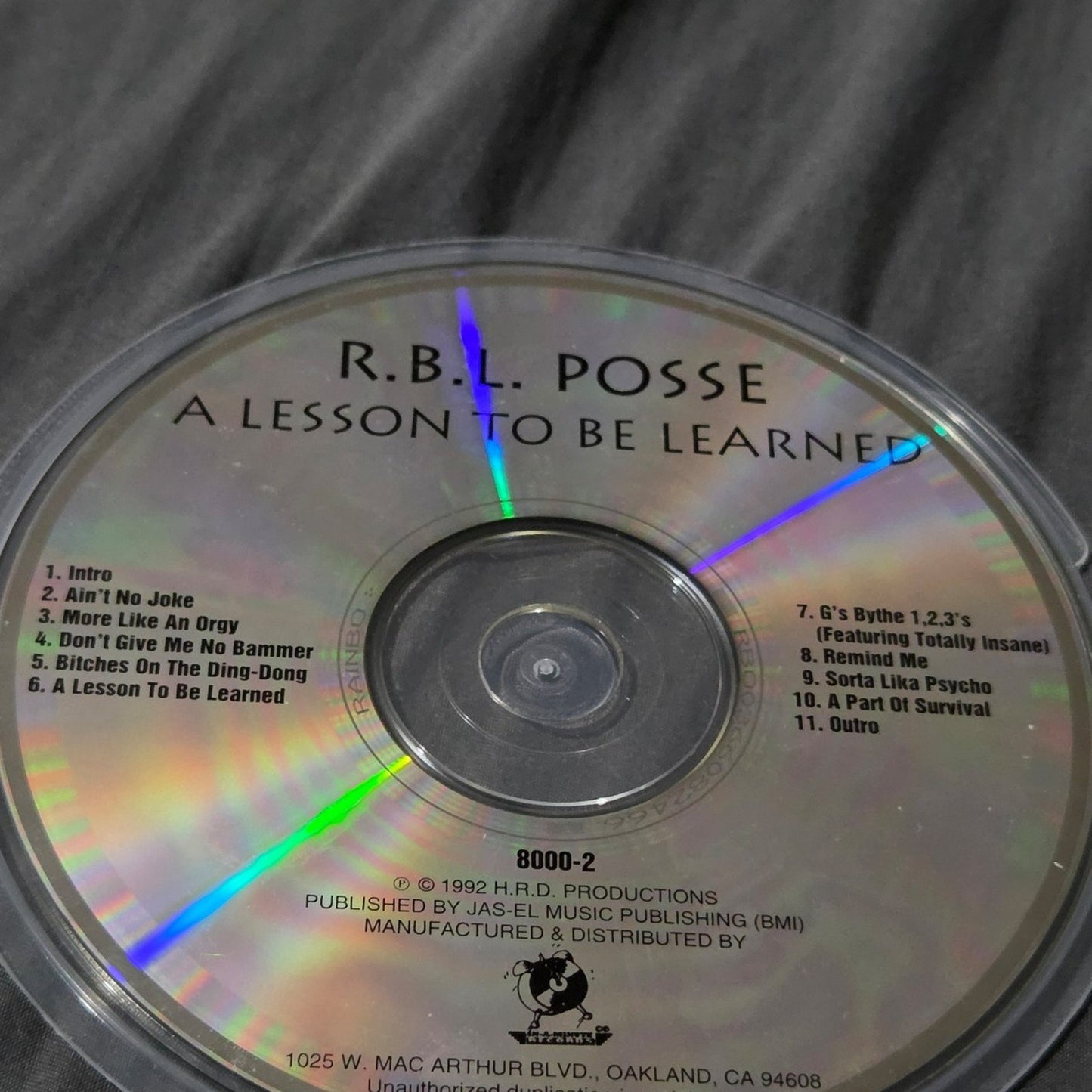 Vtg 1992 R.B.L. Posse A LESSON TO BE LEARNED CD Hip Hop Rap
