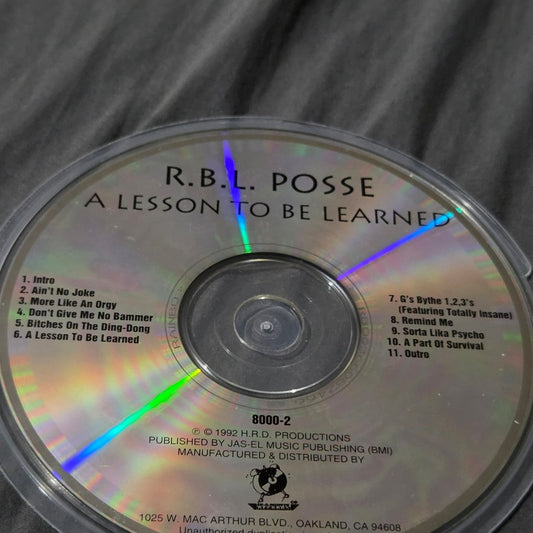 Vtg 1992 R.B.L. Posse A LESSON TO BE LEARNED CD Hip Hop Rap