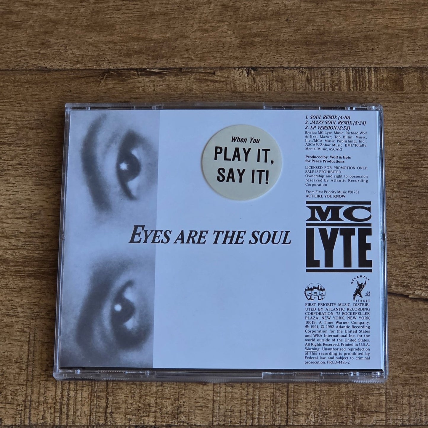 Vtg 1991 MC LYTE EYES ARE THE SOUL MAXI SINGLE PROMO CD RAP HIP HOP