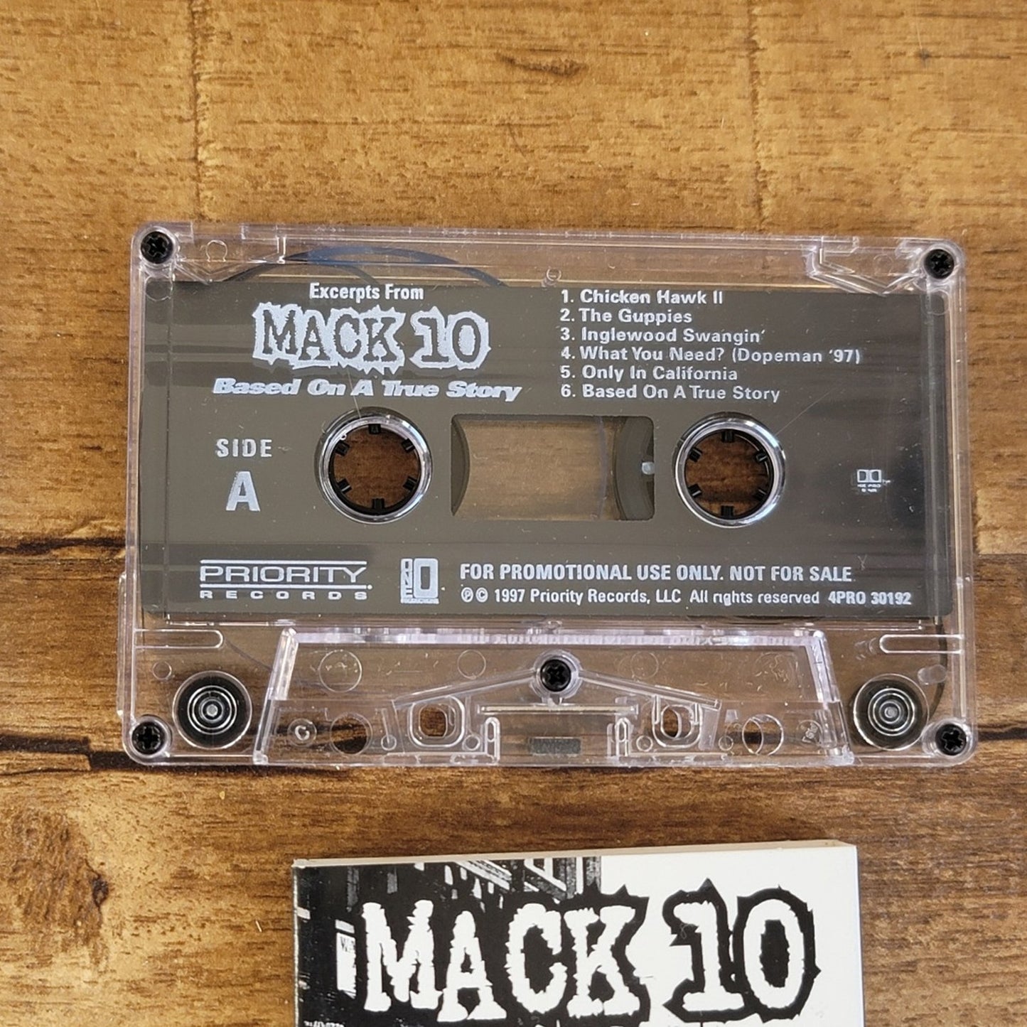 Vtg 1997 Mack 10 BASED ON A TRUE STORY Excerpts Promo Cassette Tape RAP HIP HOP