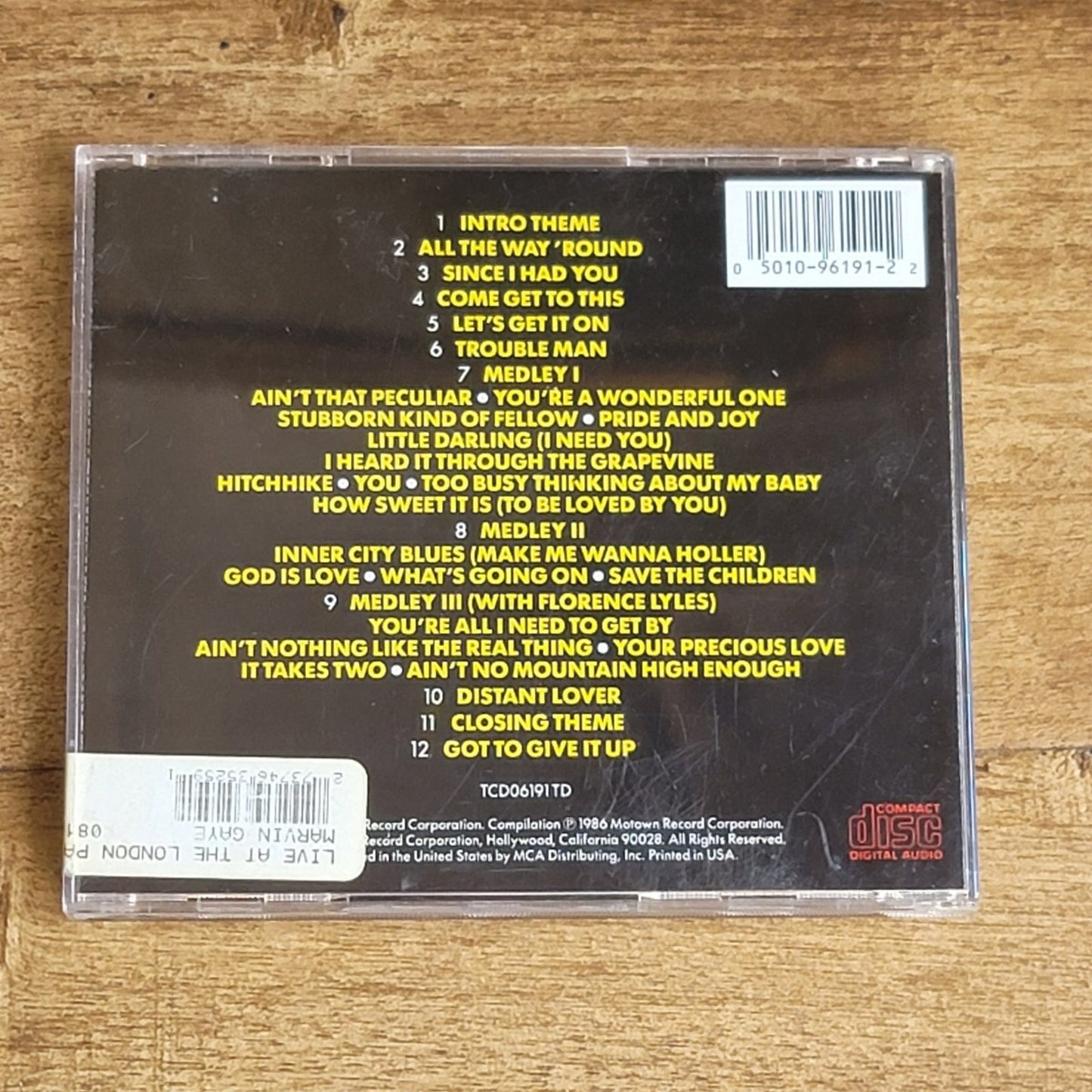 Vtg Marvin Gaye LIVE AT THE PALLADIUM CD