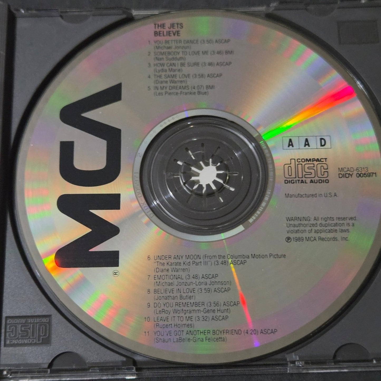 Vtg 1989 The Jets BELIEVE CD
