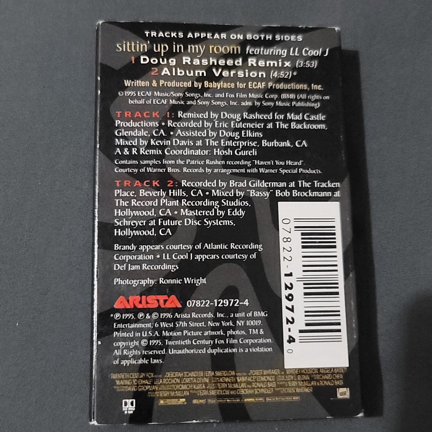 Vtg Brandy Sittin' Up In My Room Remix w/LL Cool J Single Cassette Tape