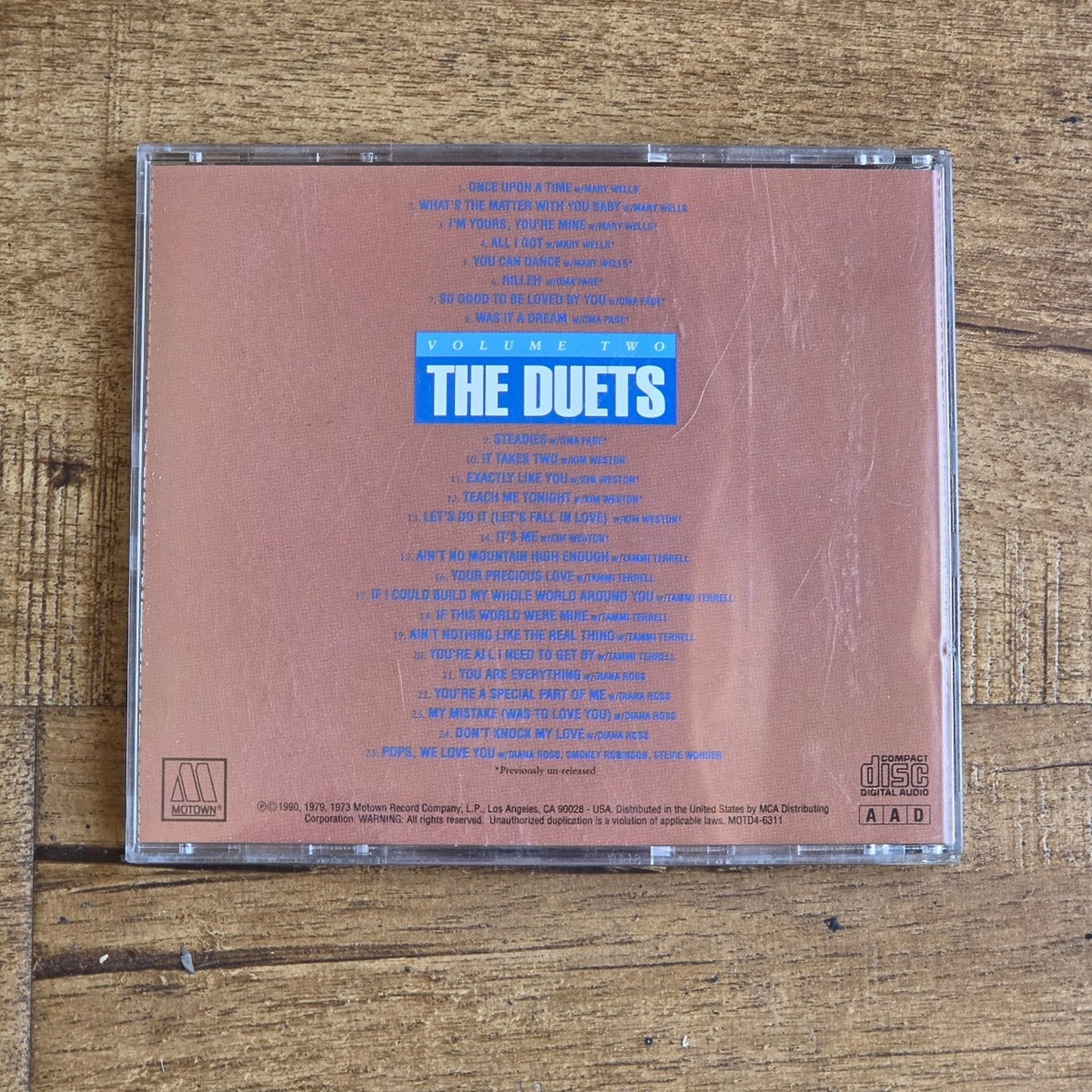 Vtg 1990 The Marvin Gaye Collection The Duets CD Volume 2