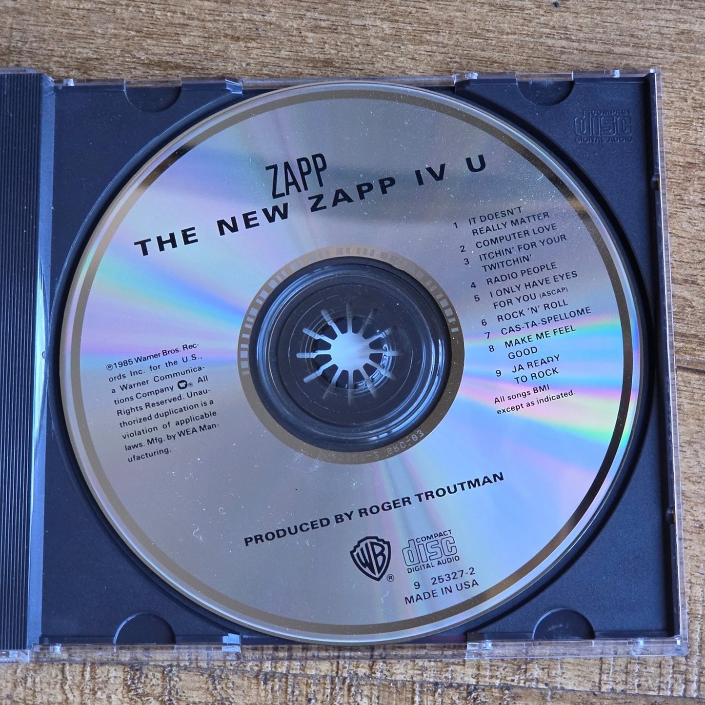 Vtg 1985 Zapp THE NEW ZAPP IV U CD Roger Troutman