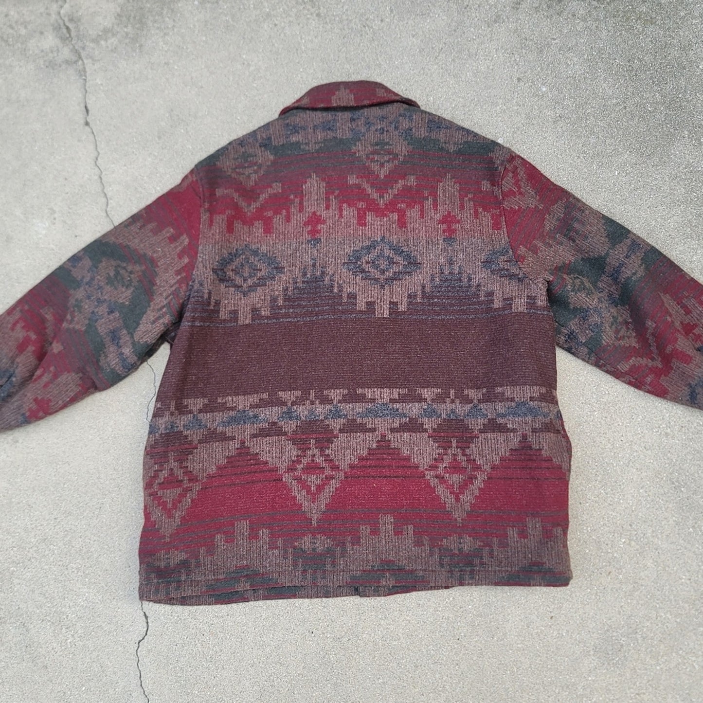 Vtg Woolrich Southwestern Native Quilted-lined Wool Blend Jacket