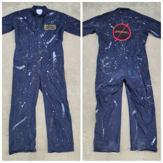 Continual Coincidences Upcycled Paint Splatter Workwear Coveralls