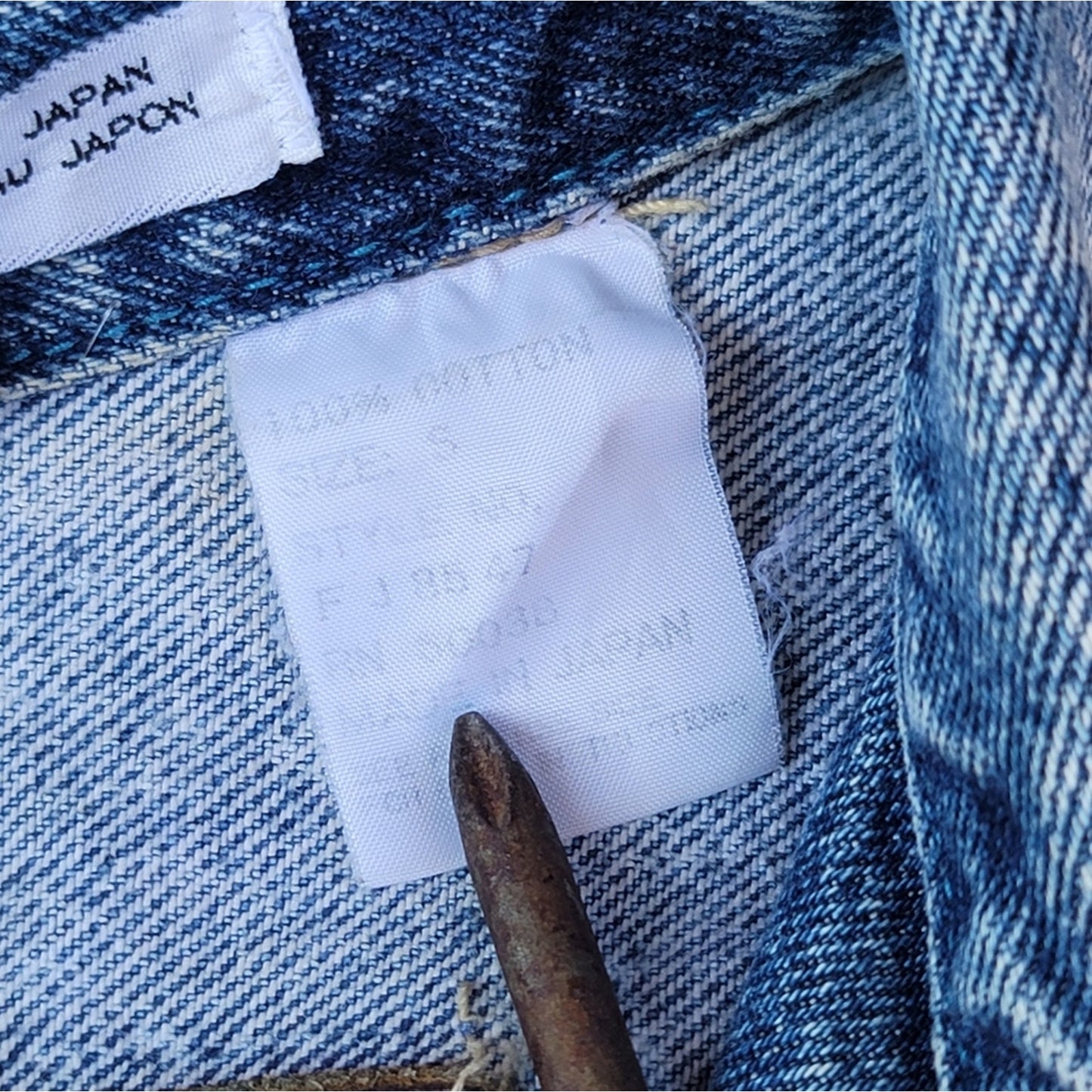 Vtg Code Bleu Acid Washed Cropped Distressed Jean Denim  Japanese Jacket