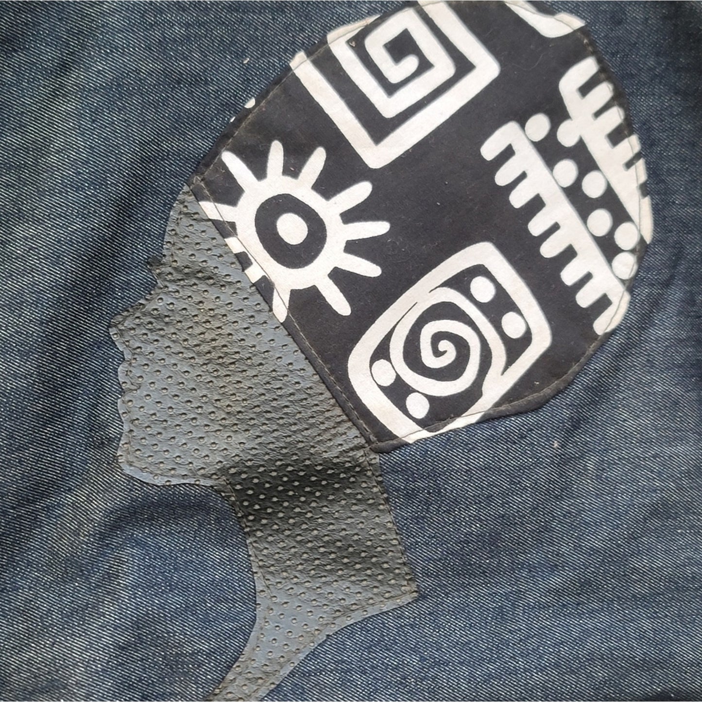 Ghanaian West African Custom Denim Tote Bag