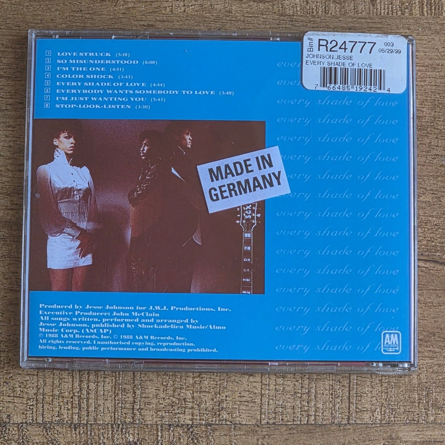 Vtg 1996 Jesse Johnson EVERY SHADE OF LOVE CD (GERMAN IMPORT)