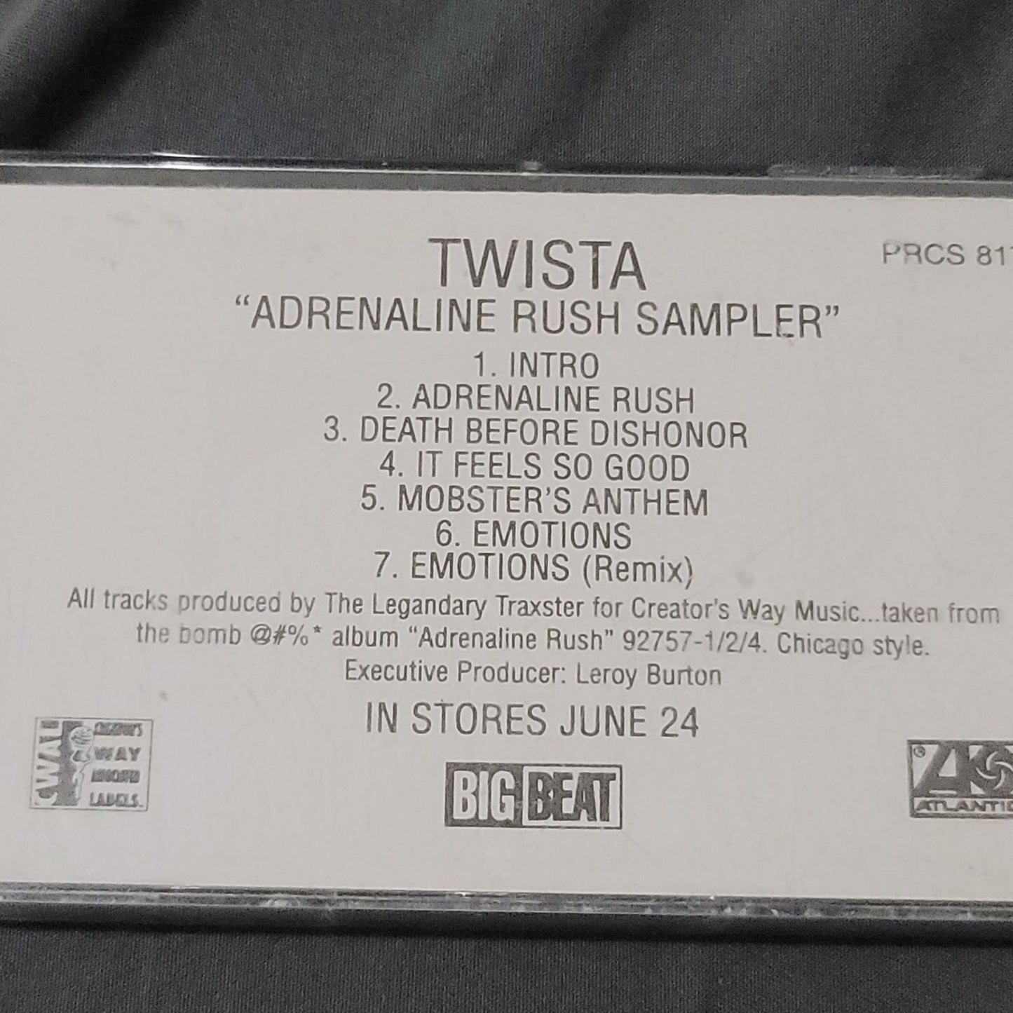 Vtg 1997 Twista Adrenaline Rush Sampler Audio Cassette Tape