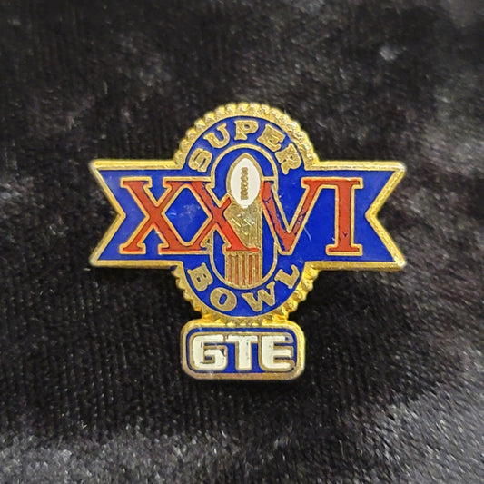 Vtg 1990 GTE Superbowl XXVI Lapel Pin NFL