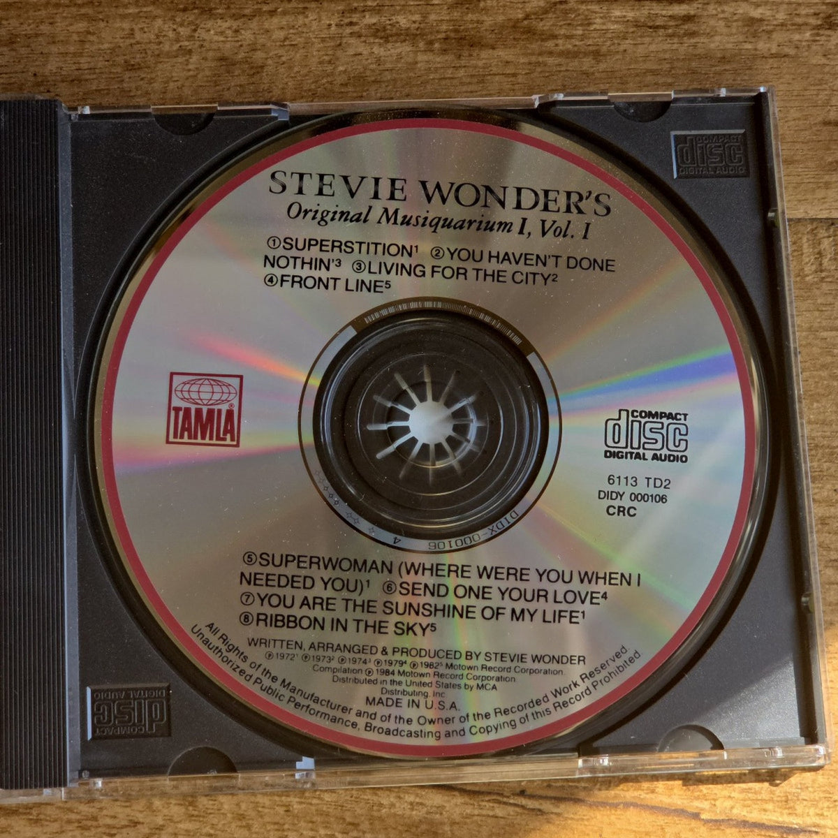 Vtg 1982 Stevie Wonder's Original Musiquarium I, Volume I CD