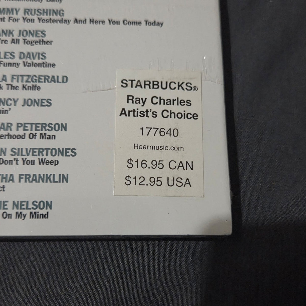Vtg 2002 Ray Charles Artist's Choice Music That Matters To Him CD Starbucks