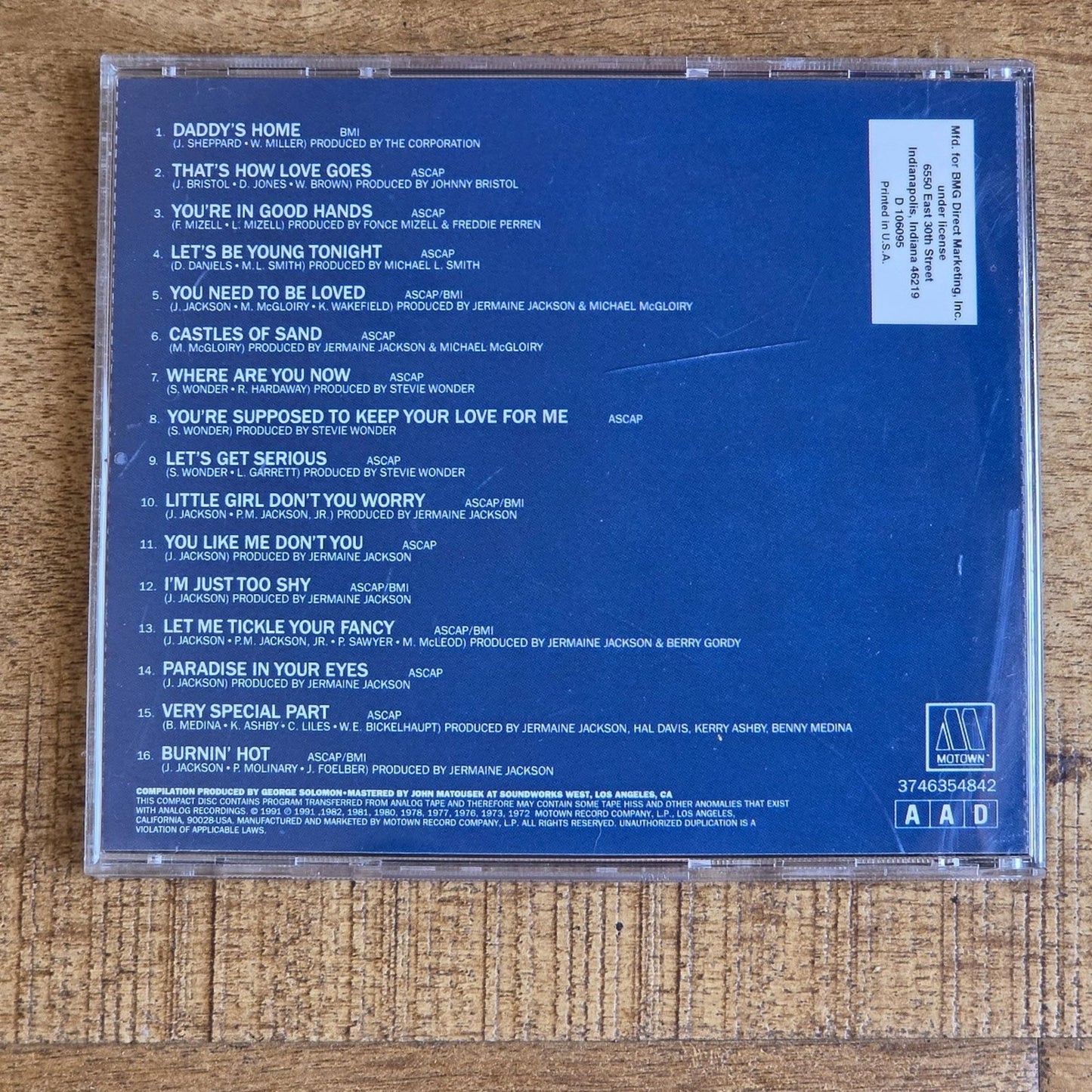 Vtg 1991 Jermaine Jackson GREATEST HITS AND RARE CLASSICS CD