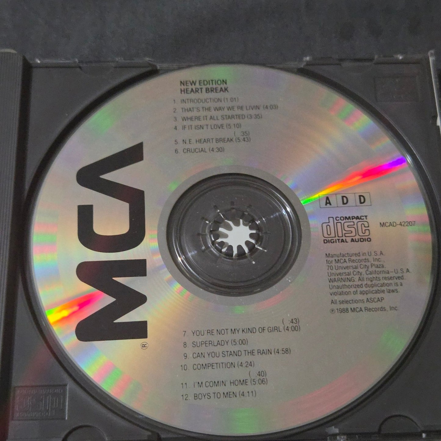 Vtg 1988 New Edition HEART BREAK CD