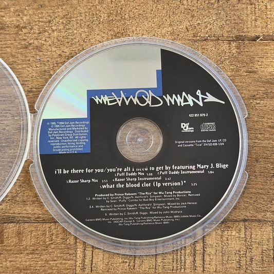 Vtg 1995 Method Man YOU'RE ALL I NEED f/Mary J. Blige Maxi Single CD RAP HIP HOP