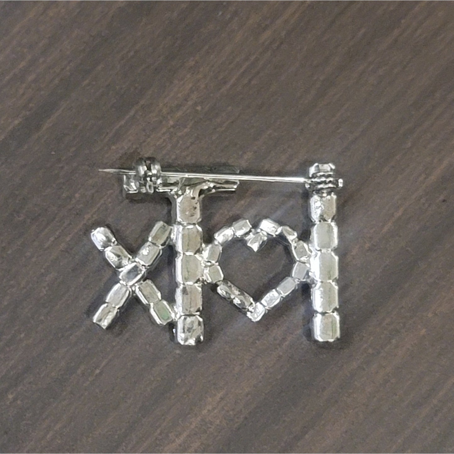 Vtg I Love Texas Rhinestone Brooch Pin