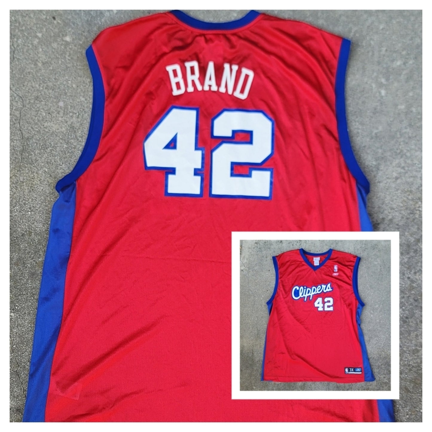 Vtg Reebok Los Angeles Clippers Elton Brand Jersey