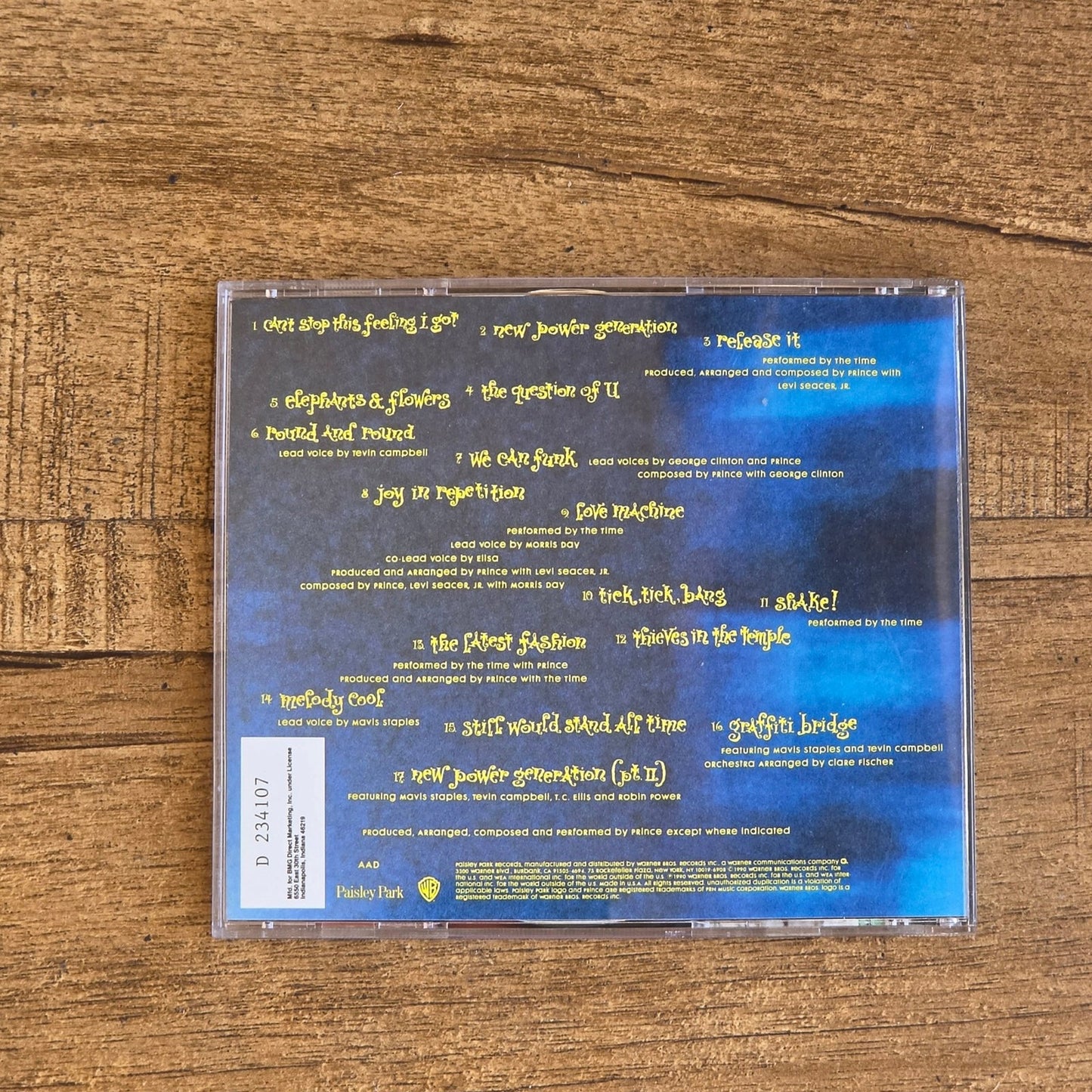 Vtg 1990 Prince Music From Graffiti Bridge CD