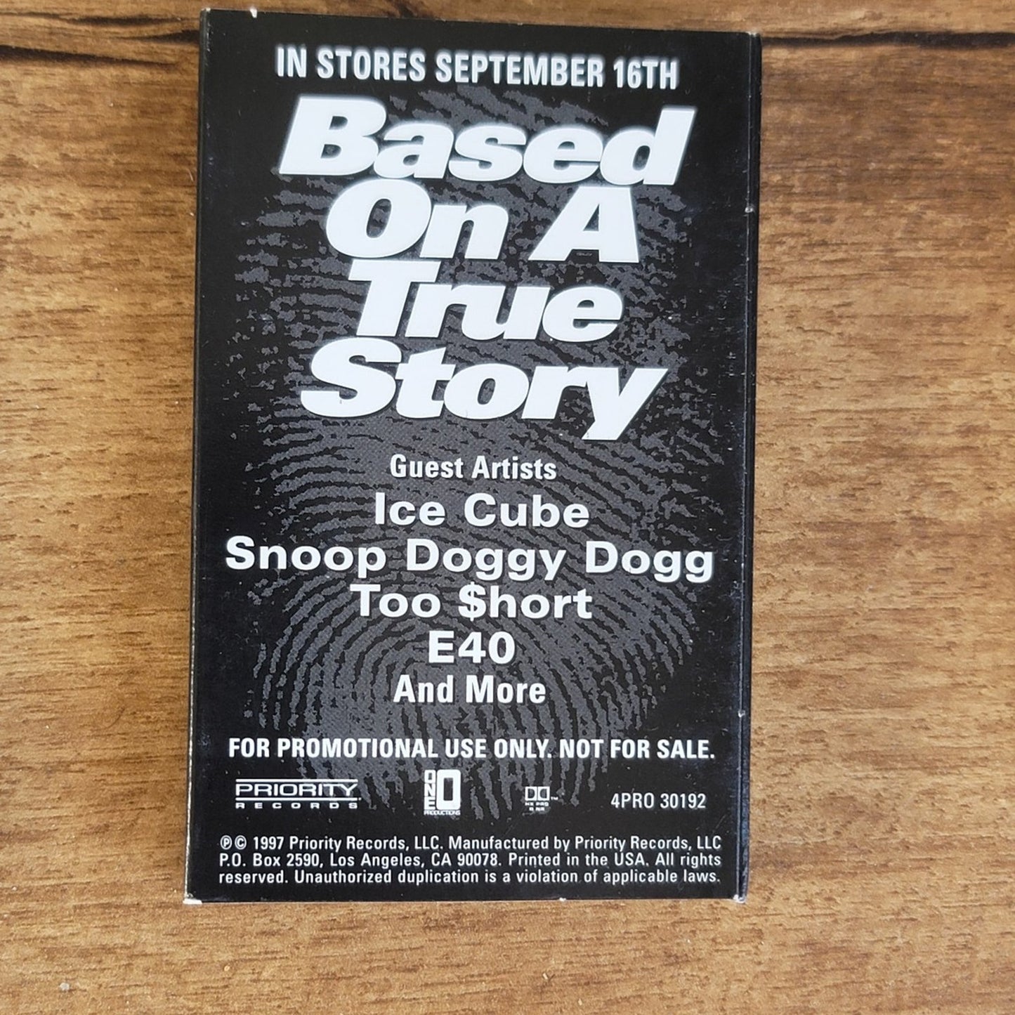 Vtg 1997 Mack 10 BASED ON A TRUE STORY Excerpts Promo Cassette Tape RAP HIP HOP