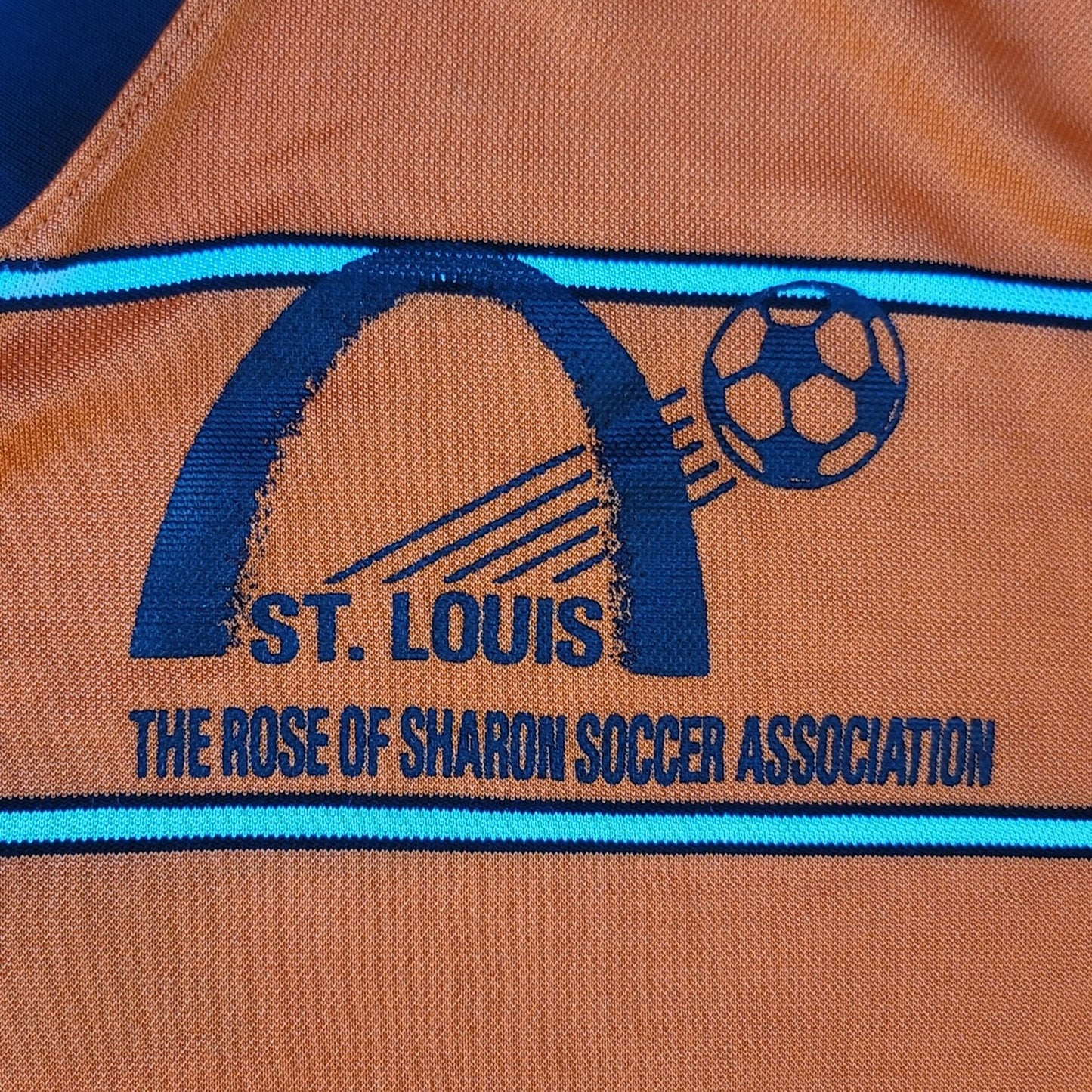 Vtg 90s Nike Orange Striped Soccer Jersey