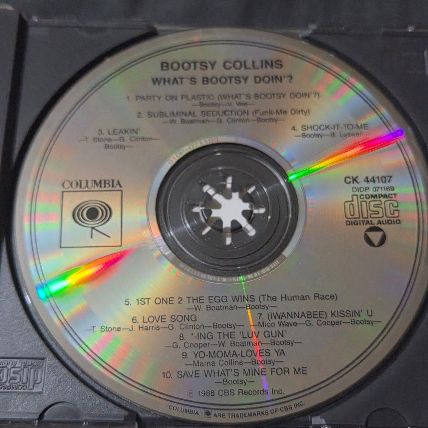Vtg 1988 Bootsy Collins WHAT'S BOOTSY DOIN'? CD