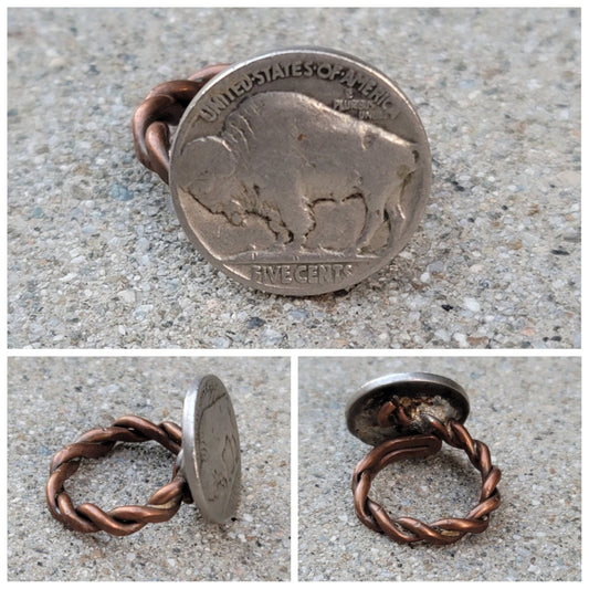 Vtg Buffalo Nickel Custom Ring