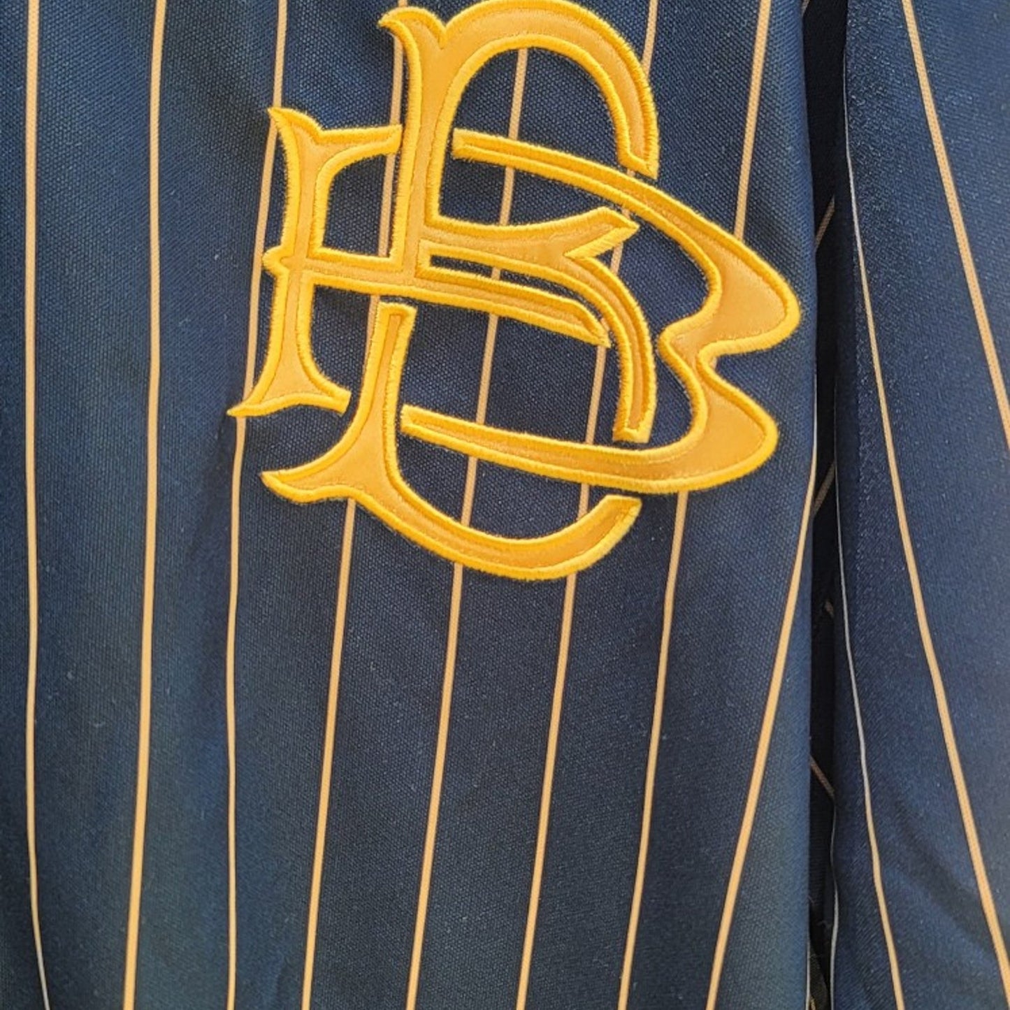 Vtg BAD BOY Pinstriped Track Jacket