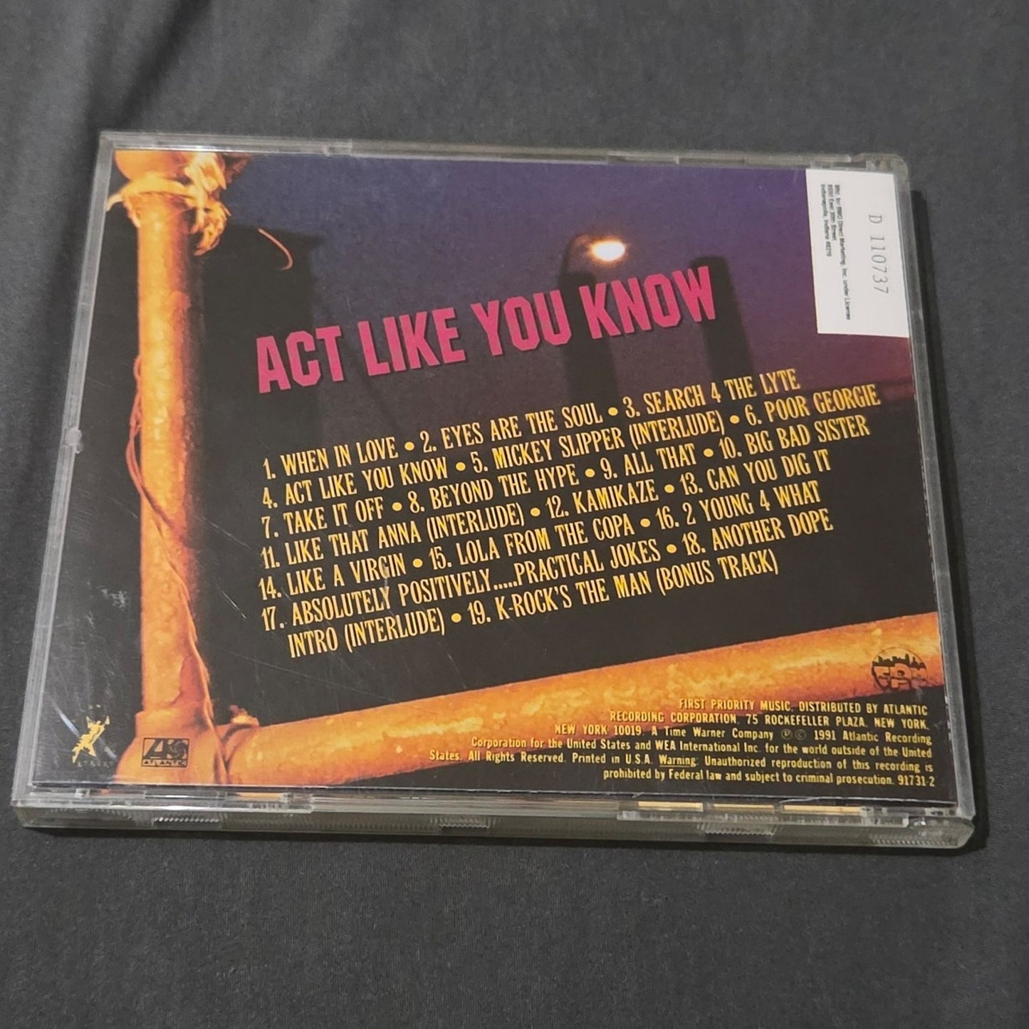 Vtg 1991 MC LYTE ACT LIKE YOU KNOW CD RAP HIP HOP