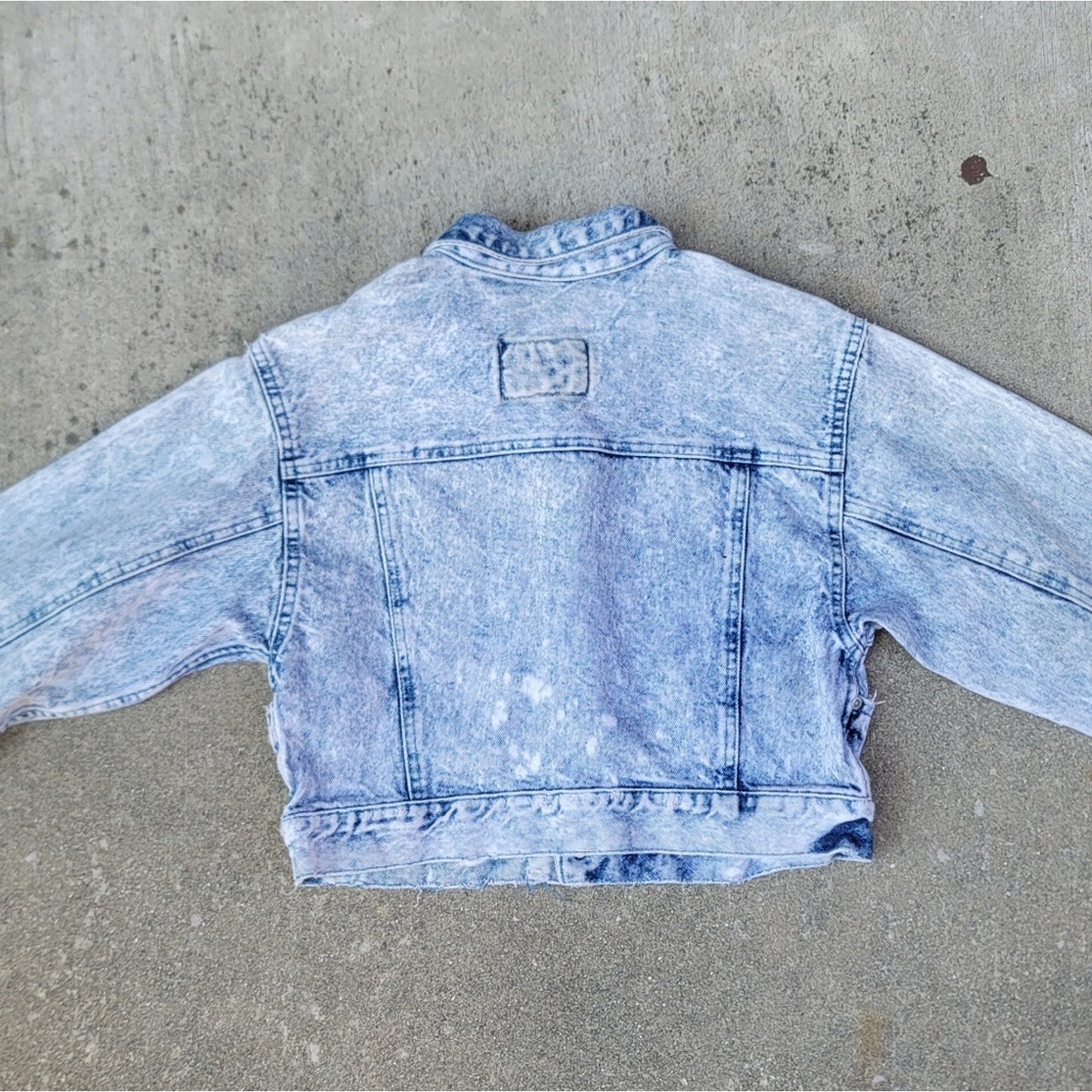 Vtg Code Bleu Acid Washed Cropped Distressed Jean Denim  Japanese Jacket