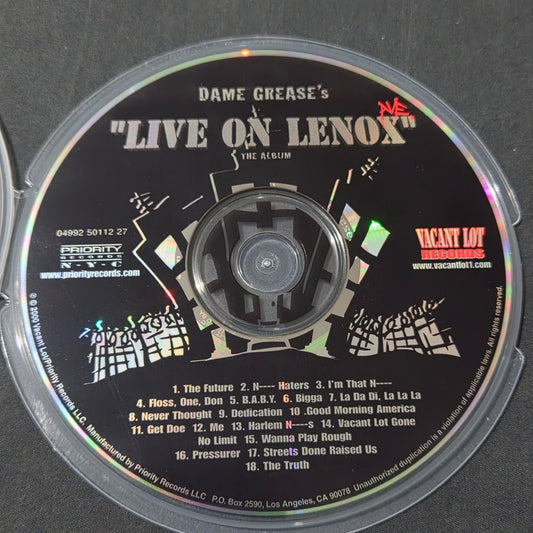 Vtg 2000 Dame Grease's LIVE ON LENOX THE ALBUM CD Hip Hop Rap Various Artists