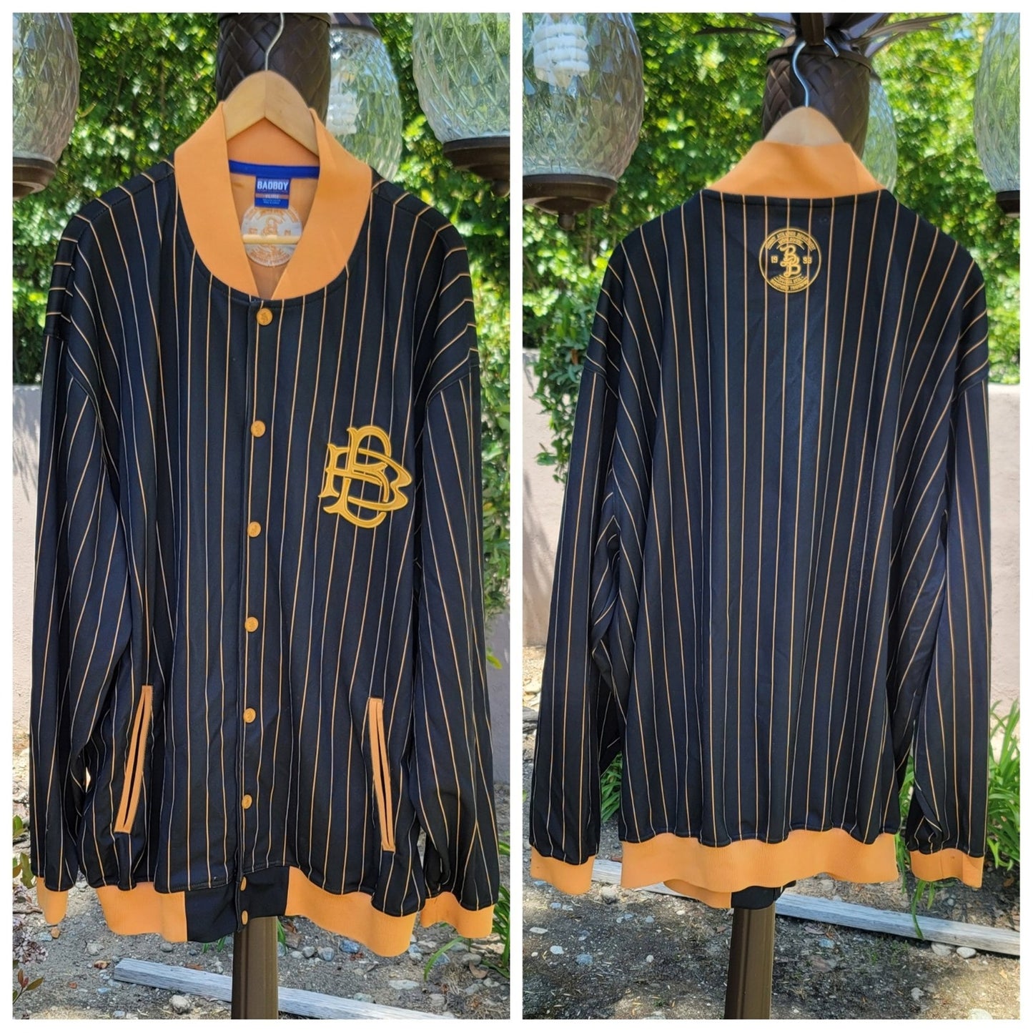 Vtg BAD BOY Pinstriped Track Jacket