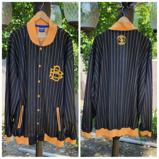 Vtg BAD BOY Pinstriped Track Jacket