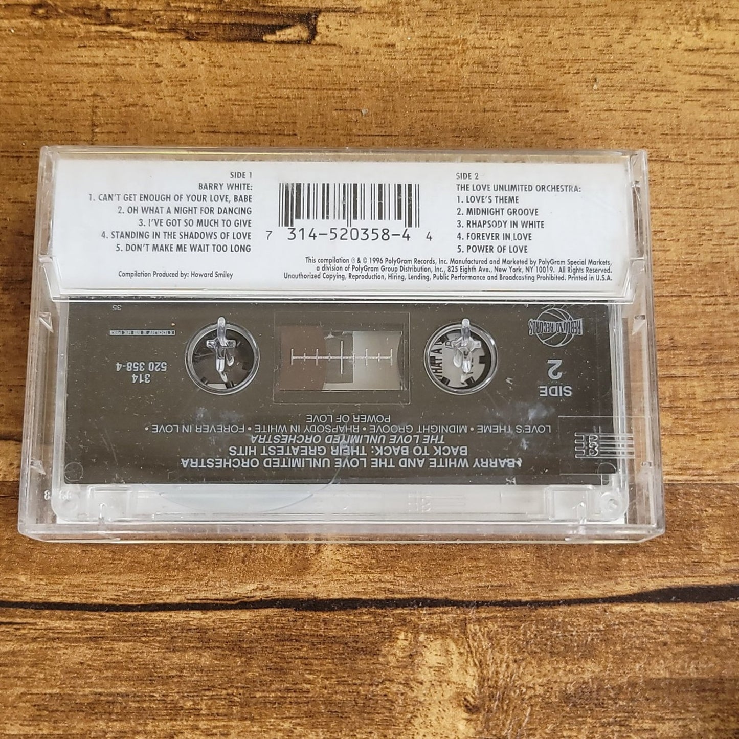 Vtg 1996 Barry White/ The Love Unlimited Orchestra Greatest Hits Cassette Tape