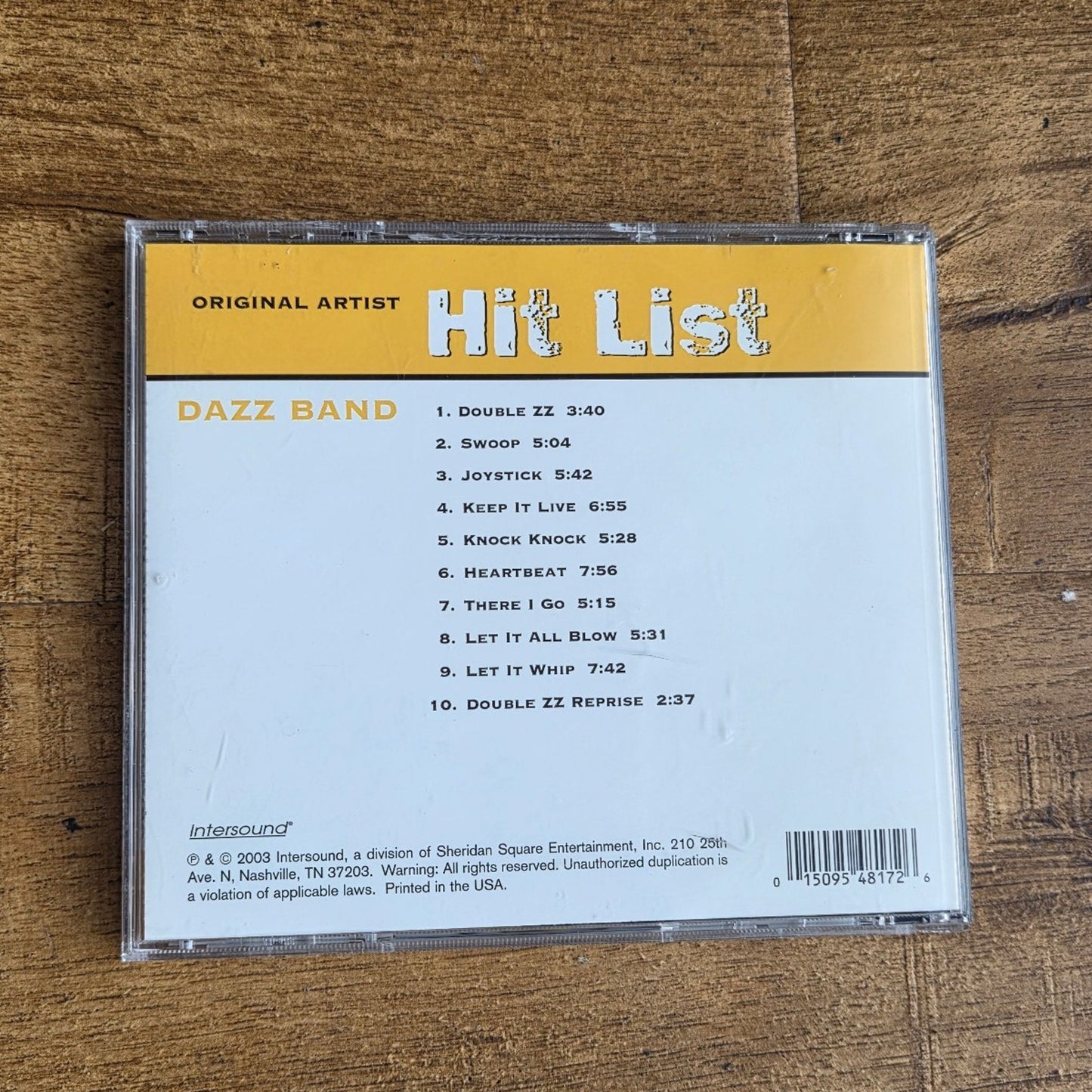 Vtg 2003 DAZZ BAND ORIGINAL ARTIST HIT LIST CD
