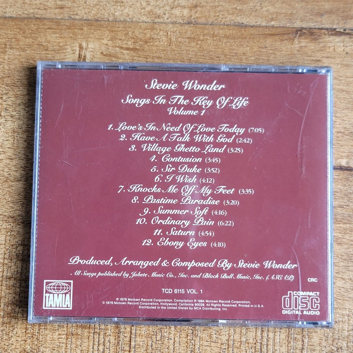 Vtg 1976 Stevie Wonder SONGS IN THE KEY OF LIFE Vol. 1 Disc 1 CD