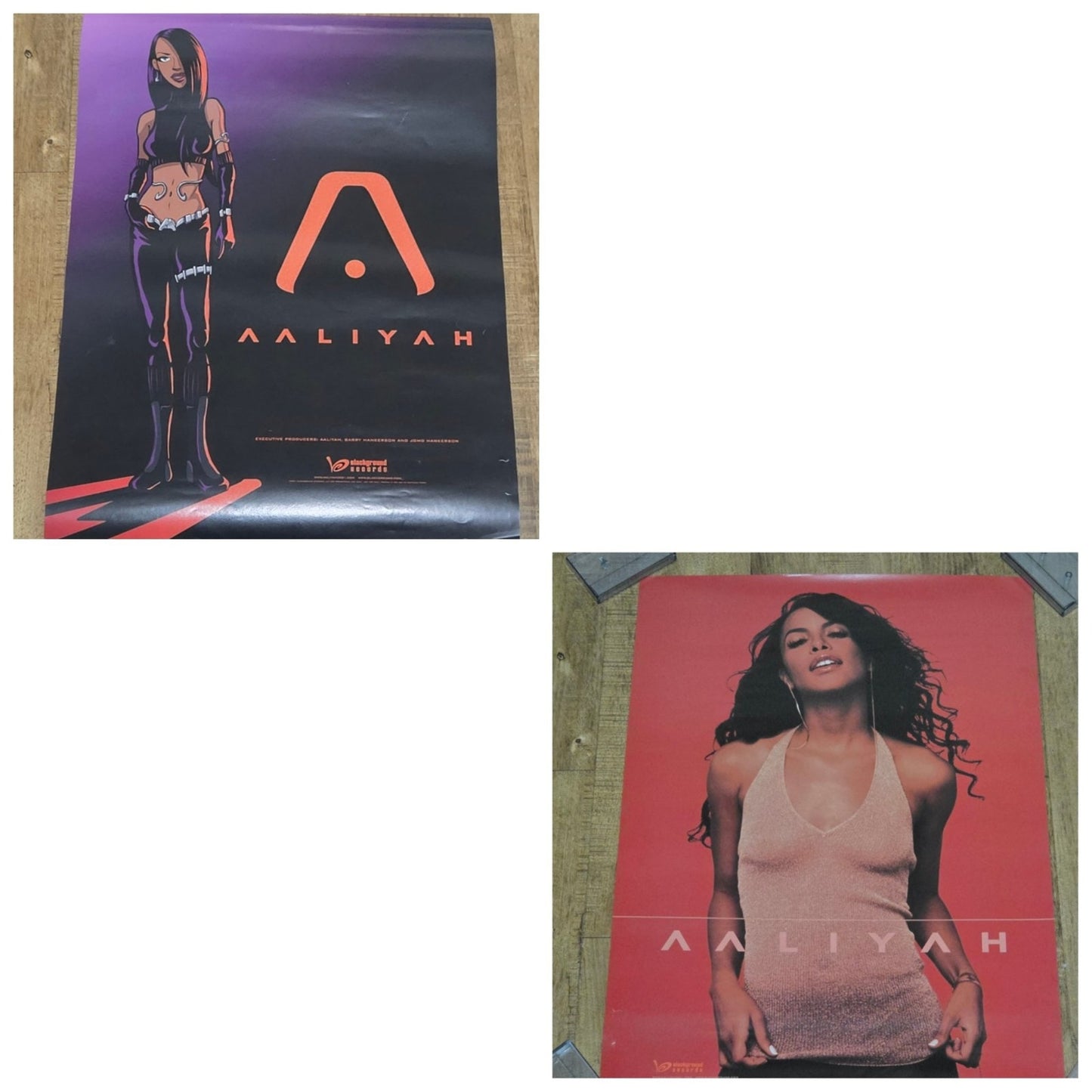 Vtg 2001 Aaliyah Double-sided Promo Poster
